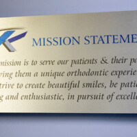 Dr. Paul Kyle Mission statement plaque